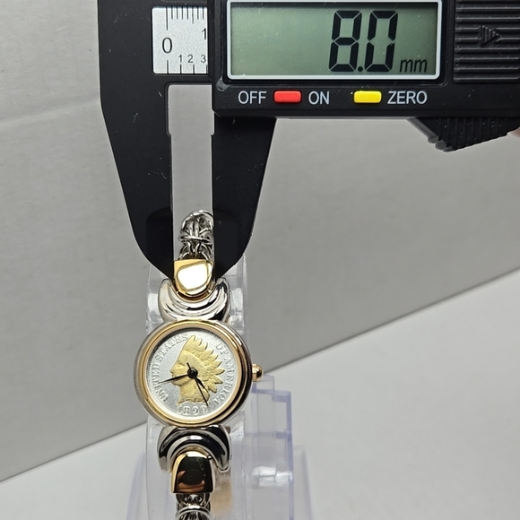 Vintage Indian Head 1899 Penny Silver Tone Watch James Longacre New Battery - Picture 6 of 10